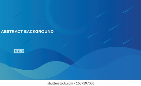 Smooth Blue Wave Gradient Background With Circle And Rain Effect For Banner, Landing Page, Presentation, And Promotion Business