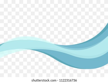 Smooth blue wave, wavy design element, digital curve, presentation element, banner decoration. Vector illustration
