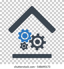 Smooth Blue Workshop toolbar pictogram. Vector pictogram style is a flat bicolor symbol on chess transparent background.
