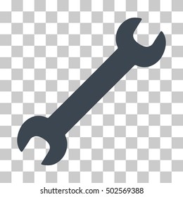 Smooth Blue Wrench interface icon. Vector pictogram style is a flat symbol on chess transparent background.