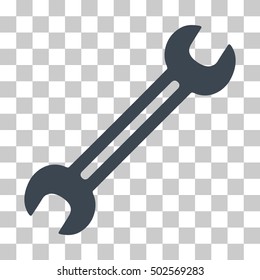 Smooth Blue Wrench interface pictogram. Vector pictogram style is a flat symbol on chess transparent background.
