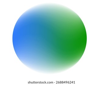 A smooth blue-green gradient sphere with soft shading, perfect for modern and abstract designs, icons, or digital art projects.