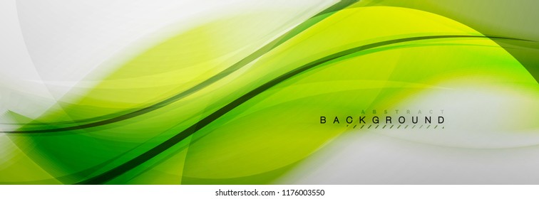 Smooth blur wave background, color flow concept on grey, vector illustration