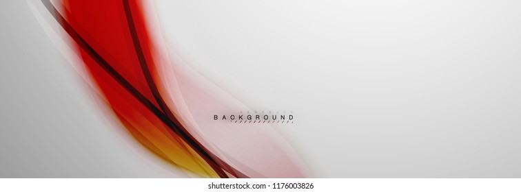 Smooth blur wave background, color flow concept on grey, vector illustration