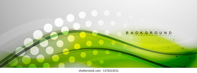 Smooth blur wave background, color flow concept on grey, vector illustration