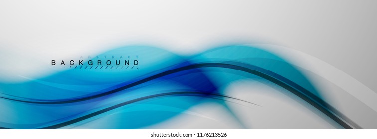 Fondo de la onda borrosa suave, concepto de flujo de color en gris, ilustración vectorial