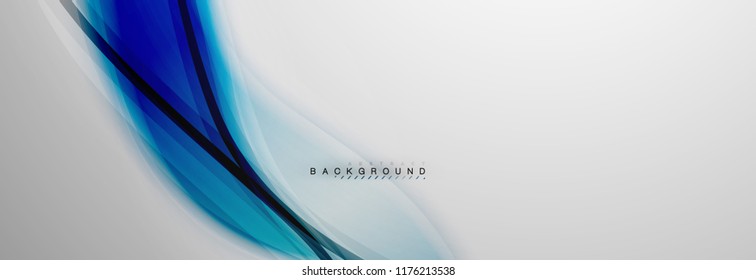 Smooth blur wave background, color flow concept on grey, vector illustration