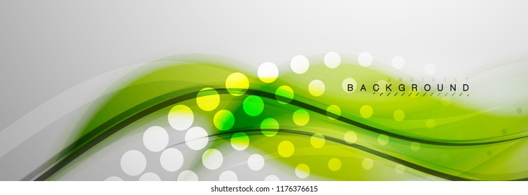 Smooth blur wave background, color flow concept on grey, vector illustration
