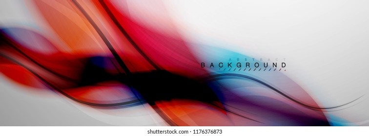 Fondo de la onda borrosa suave, concepto de flujo de color en gris, ilustración vectorial