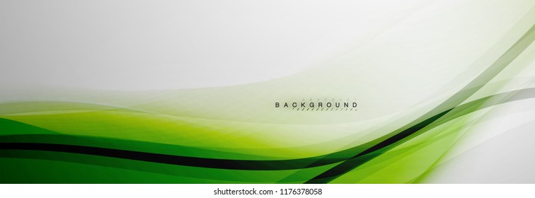 Smooth blur wave background, color flow concept on grey, vector illustration