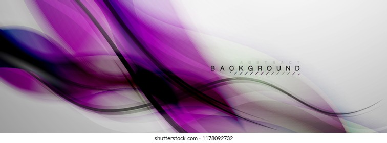 Fondo de la onda borrosa suave, concepto de flujo de color en gris, ilustración vectorial