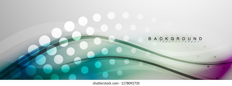 Fondo de la onda borrosa suave, concepto de flujo de color en gris, ilustración vectorial
