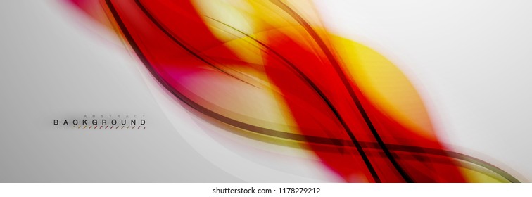 Fondo de la onda borrosa suave, concepto de flujo de color en gris, ilustración vectorial