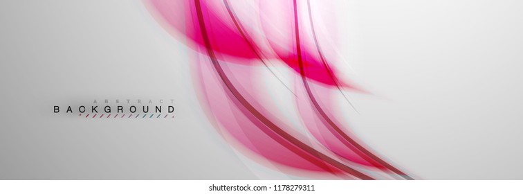 Smooth blur wave background, color flow concept on grey, vector illustration