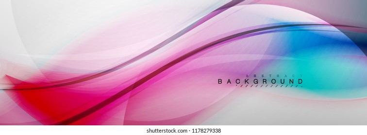Fondo de la onda borrosa suave, concepto de flujo de color en gris, ilustración vectorial