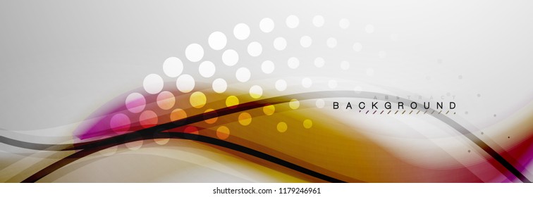 Fondo de la onda borrosa suave, concepto de flujo de color en gris, ilustración vectorial