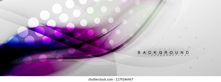 Fondo de la onda borrosa suave, concepto de flujo de color en gris, ilustración vectorial