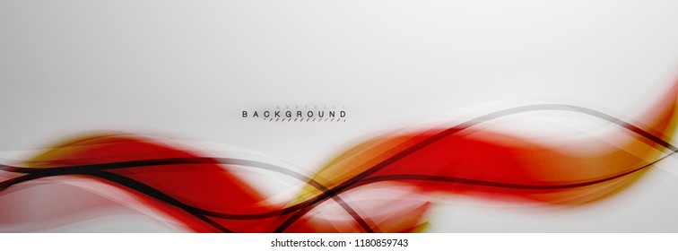 Smooth blur wave background, color flow concept on grey, vector illustration