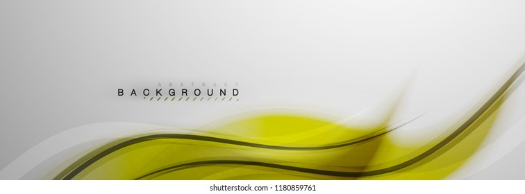 Fondo de la onda borrosa suave, concepto de flujo de color en gris, ilustración vectorial