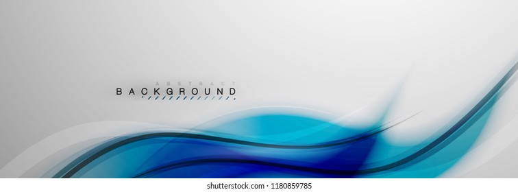 Fondo de la onda borrosa suave, concepto de flujo de color en gris, ilustración vectorial
