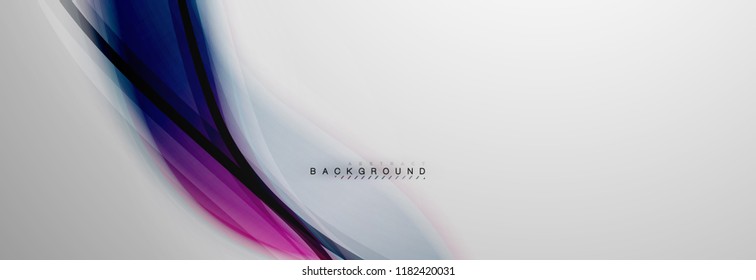 Fondo de la onda borrosa suave, concepto de flujo de color en gris, ilustración vectorial