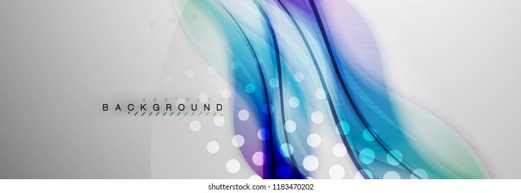 Fondo de la onda borrosa suave, concepto de flujo de color en gris, ilustración vectorial