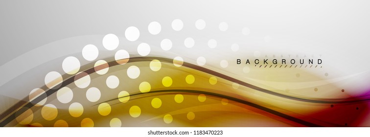 Smooth blur wave background, color flow concept on grey, vector illustration