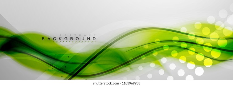 Fondo de la onda borrosa suave, concepto de flujo de color en gris, ilustración vectorial