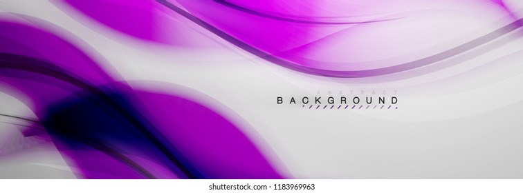 Fondo de la onda borrosa suave, concepto de flujo de color en gris, ilustración vectorial