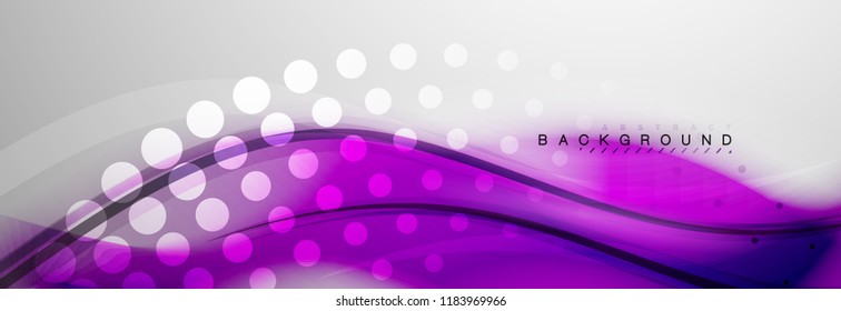 Smooth blur wave background, color flow concept on grey, vector illustration