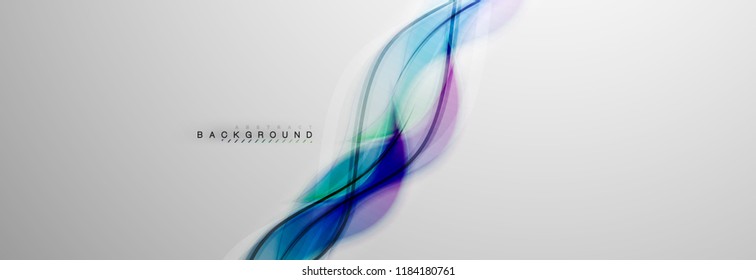 Fondo de la onda borrosa suave, concepto de flujo de color en gris, ilustración vectorial