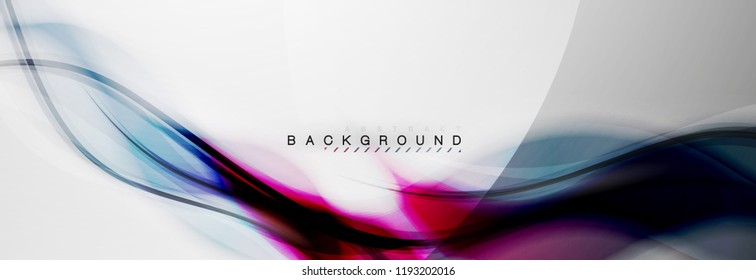 Plano de fundo de onda de desfoque suave, conceito de fluxo de cor em cinza, ilustração de vetor