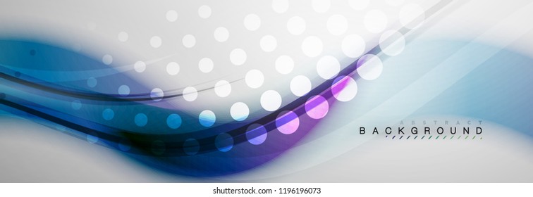 Fondo de la onda borrosa suave, concepto de flujo de color en gris, ilustración vectorial