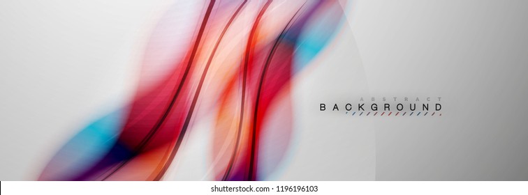 Fondo de la onda borrosa suave, concepto de flujo de color en gris, ilustración vectorial