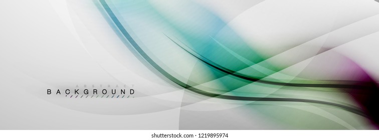 Fondo de la onda borrosa suave, concepto de flujo de color en gris, ilustración vectorial
