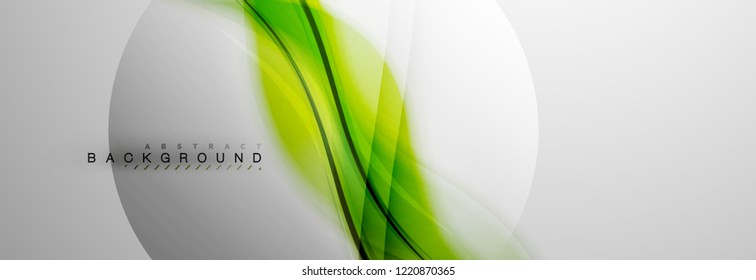 Smooth blur wave background, color flow concept on grey, vector illustration