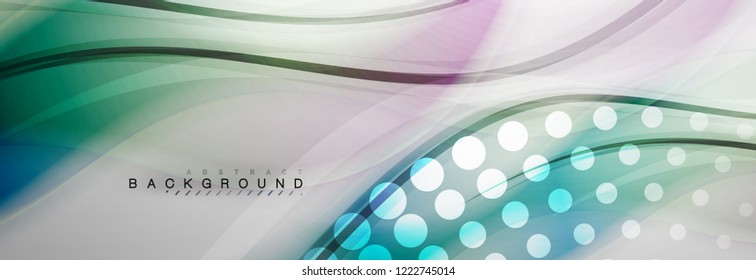 Fondo de la onda borrosa suave, concepto de flujo de color en gris, ilustración vectorial