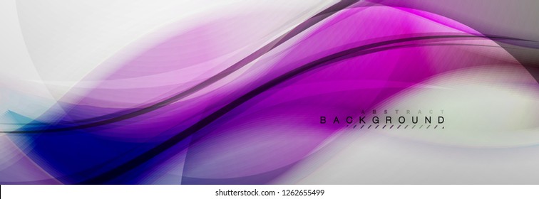 Plano de fundo de onda de desfoque suave, conceito de fluxo de cor em cinza, ilustração de vetor