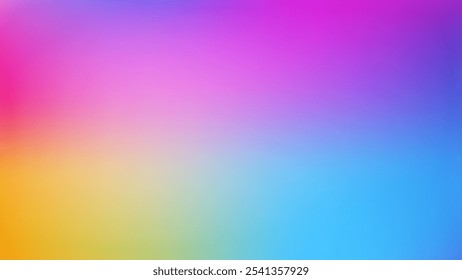 Un fondo suave y borroso con una transición de degradado de amarillo a verde, luego rosa y finalmente azul, creando un efecto de arco iris.