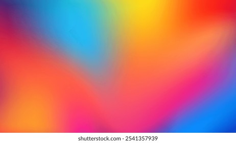 Un fondo liso y borroso con un gradiente de colores vibrantes, incluyendo azul, amarillo, rojo y rosa.