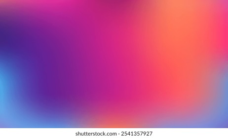 Un fondo de degradado suave y borroso que pasa del azul al púrpura, luego al rosa y finalmente al naranja. Los colores son suaves y se mezclan a la perfección.