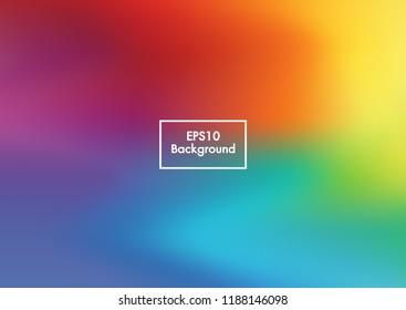 Smooth and blurry colorful gradient mesh background. Vector illustration with bright rainbow colors. Easy editable soft colored vector banner template. Premium quality