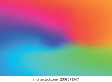 Fondo de malla gradiente de color liso y borroso. Modernos colores arcoiris brillantes. Fácil edición de la plantilla de banner vectorial de color suave.