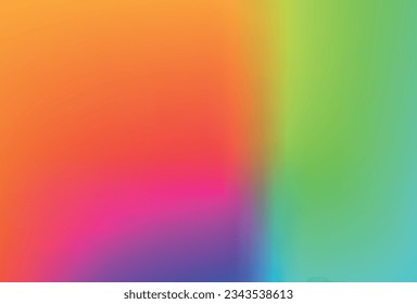Smooth and blurry colorful gradient mesh background. Modern bright rainbow colors. Easy editable soft colored vector banner template.