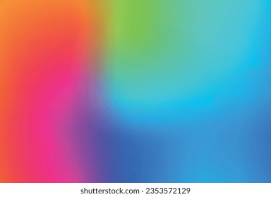 Smooth and blurry colorful gradient mesh background. Modern bright rainbow colors. Easy editable soft colored vector banner template.