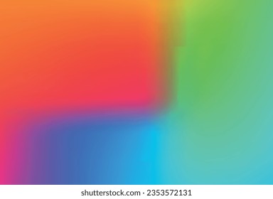Smooth and blurry colorful gradient mesh background. Modern bright rainbow colors. Easy editable soft colored vector banner template.