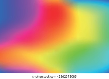 Smooth and blurry colorful gradient mesh background. Modern bright rainbow colors. Easy editable soft colored vector banner template.