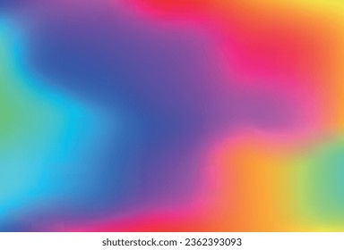 Smooth and blurry colorful gradient mesh background. Modern bright rainbow colors. Easy editable soft colored vector banner template.