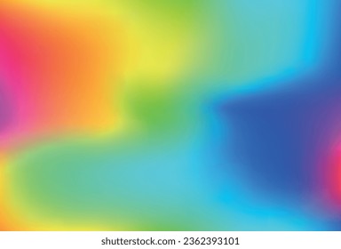 Smooth and blurry colorful gradient mesh background. Modern bright rainbow colors. Easy editable soft colored vector banner template.