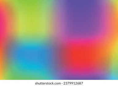 Smooth and blurry colorful gradient mesh background. Modern bright rainbow colors. Easy editable soft colored vector banner template.